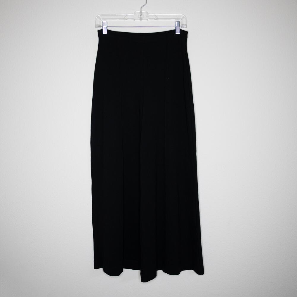Ripley Rader Ponte Knit Cropped Wide Leg Pant Black High Waist SZ L - Picture 2 of 4